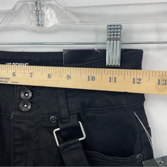HT DENIM DURA STITCH CONSTRUCTION HI-RISE SUPER SKINNY JEANS BLACK SIZE 1 NWT - Picture 7 of 9